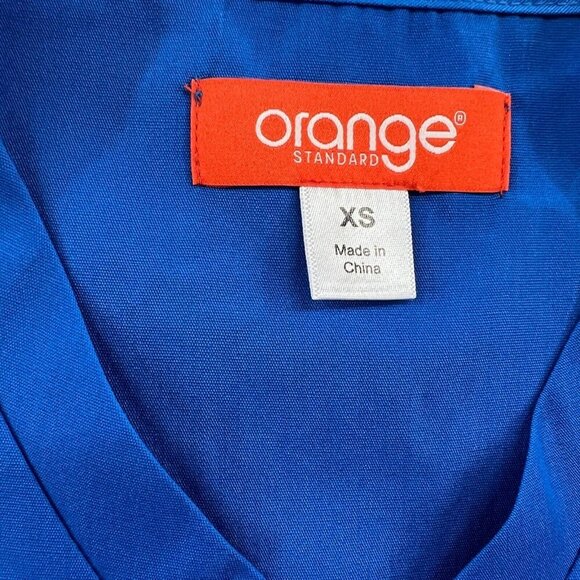 Orange Standard Balboa Scrub Top Womens Extra Small Royal Blue V-Neck‎ Pockets - Picture 3 of 5